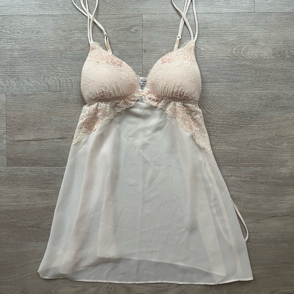 Linea Donatella sheer lace-trim slip